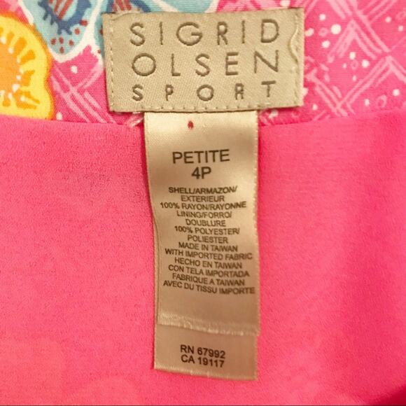 SIGRID OLSEN SPORT Pink Floral Trumpet Style Skirt, 4P - Picture 8 of 9